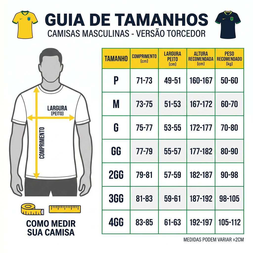 PROMOÇÃO | KIT CASAL | Camisa Brasil 2026 - Linha Premium 1.1 (Compre 1 Leve 2)