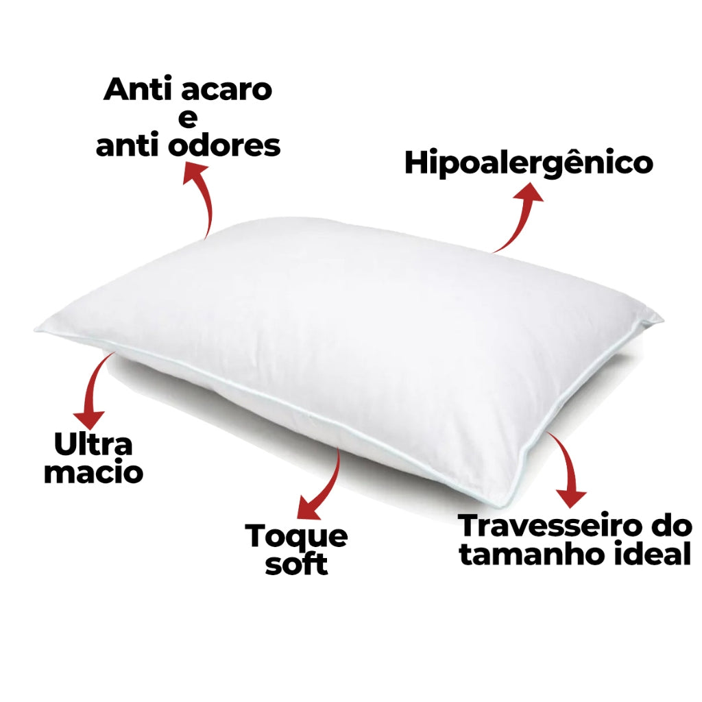 Kit de 2 ou 4 Travesseiros Pluma de Ganso