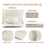 Cobre Leito 300 Fios Dupla Face 3 peças Boho