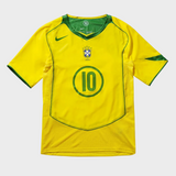 Camisa Seleção Brasileira I 2004 Reedição Total 90 - RONALDINHO 10